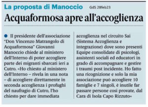 Scopri di più sull'articolo Gazzetta del Sud 28feb23