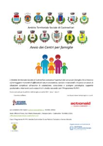 Scopri di più sull'articolo Progetto Centri per Famiglie Ambito Territoriale Sociale di Castrovillari