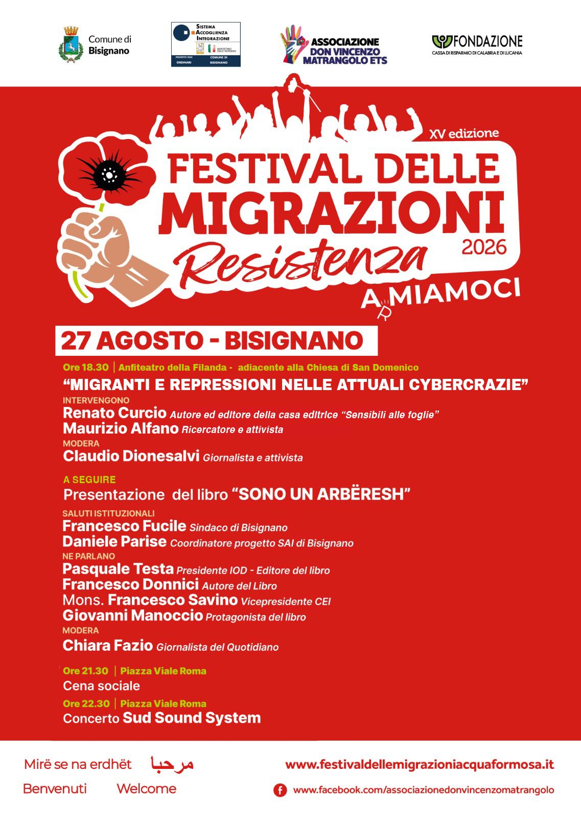 Al momento stai visualizzando Festival delle Migrazioni XV Edizione 2026 – Bisignano