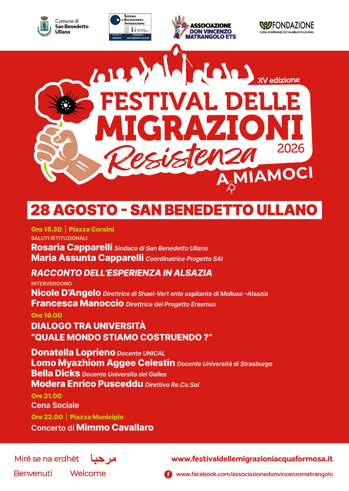 Al momento stai visualizzando Festival delle Migrazioni XV Edizione 2026 – San Benedetto Ullano